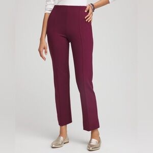Chico’s Size 0.05 (6R) Burgundy Hollywood Waist Ankle So Slimming® Pull On Pants